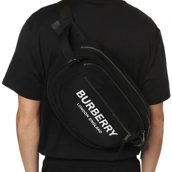 🎒BURBERRY black belt bum bag backpack largo logo sold out retail unisex - Picture 3 of 11